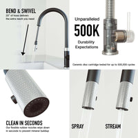 Kitchen faucet with sprayer docking station and 360-degree swivel spout