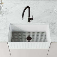 Water-efficient black and steel faucet with spot-resistant finish