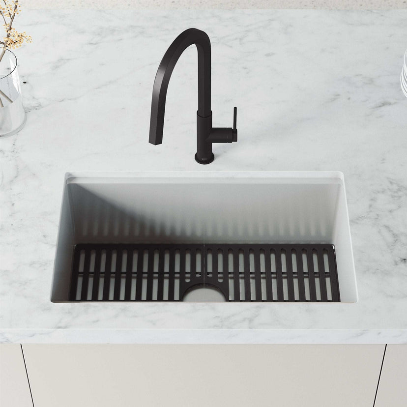 Hart Pull-Down Kitchen Faucet in stainless steel with hexagonal design and high-arc spout