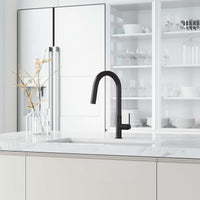 Stainless steel Hart pull-down kitchen faucet with hexagonal design and high-arc spout