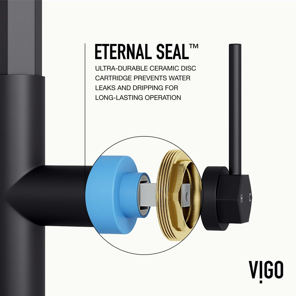 VIGO Hart pull-down kitchen faucet with hexagonal stainless steel design and high-arc spout