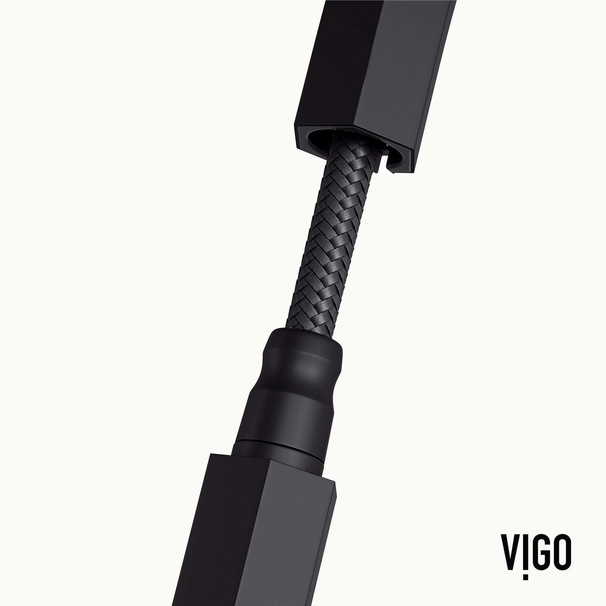 VIGO Hart Hexad 18 in. pull-down kitchen faucet in stainless steel with hexagonal design and high-arc spout