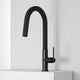 VIGO Hart Pull-Down Kitchen Faucet in stainless steel with hexagonal design and high-arc spout