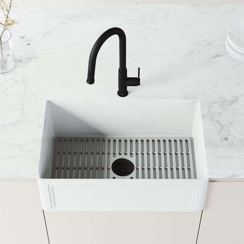 High-arc stainless steel kitchen faucet with lever handle and 360-degree swivel spout