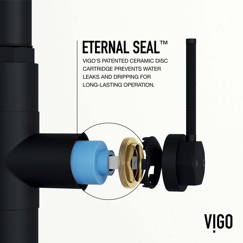 Modern kitchen faucet with included mounting hardware and hose
