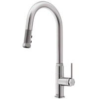 VIGO Hart Pull-Down Kitchen Faucet in stainless steel with high-arc spout and single-handle design