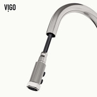 VIGO Hart stainless steel pull-down kitchen faucet with high-arc spout and single-handle design