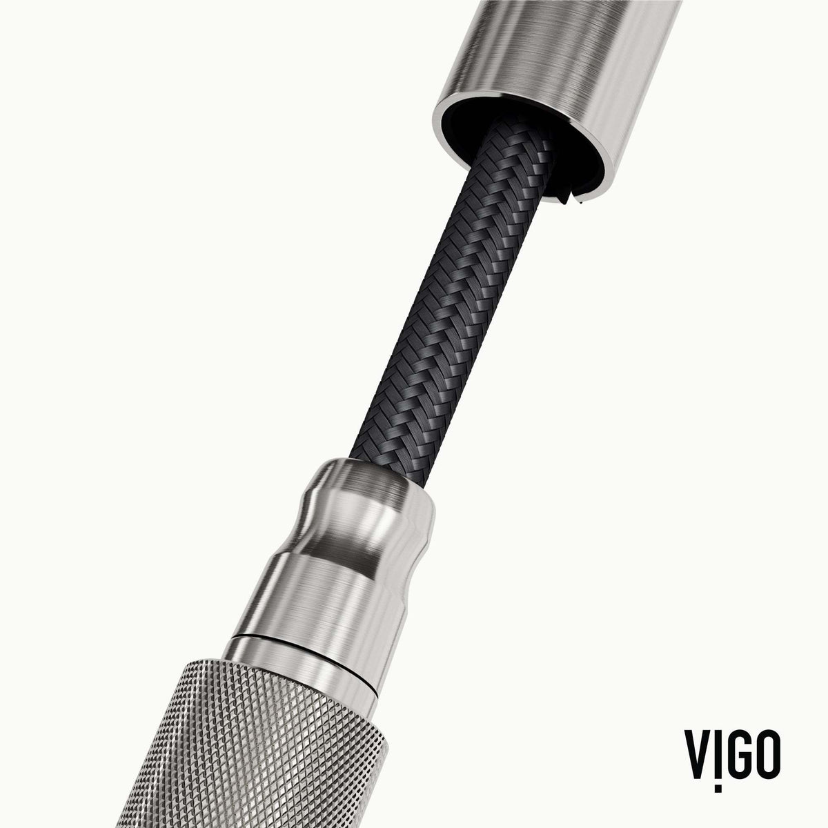 Hart Pull-Down Kitchen Faucet in stainless steel with high-arc spout and hexagonal design