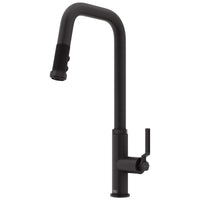 VIGO Hart Angular stainless steel pull-down kitchen faucet with high-arc spout and hexagonal accents