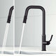 Hart Angular 18-inch high-arc pull-down kitchen faucet in stainless steel with hexagonal accents and dual-mode spray head