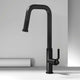 Hart Angular stainless steel pull-down kitchen faucet with hexagonal handle and high-arc spout
