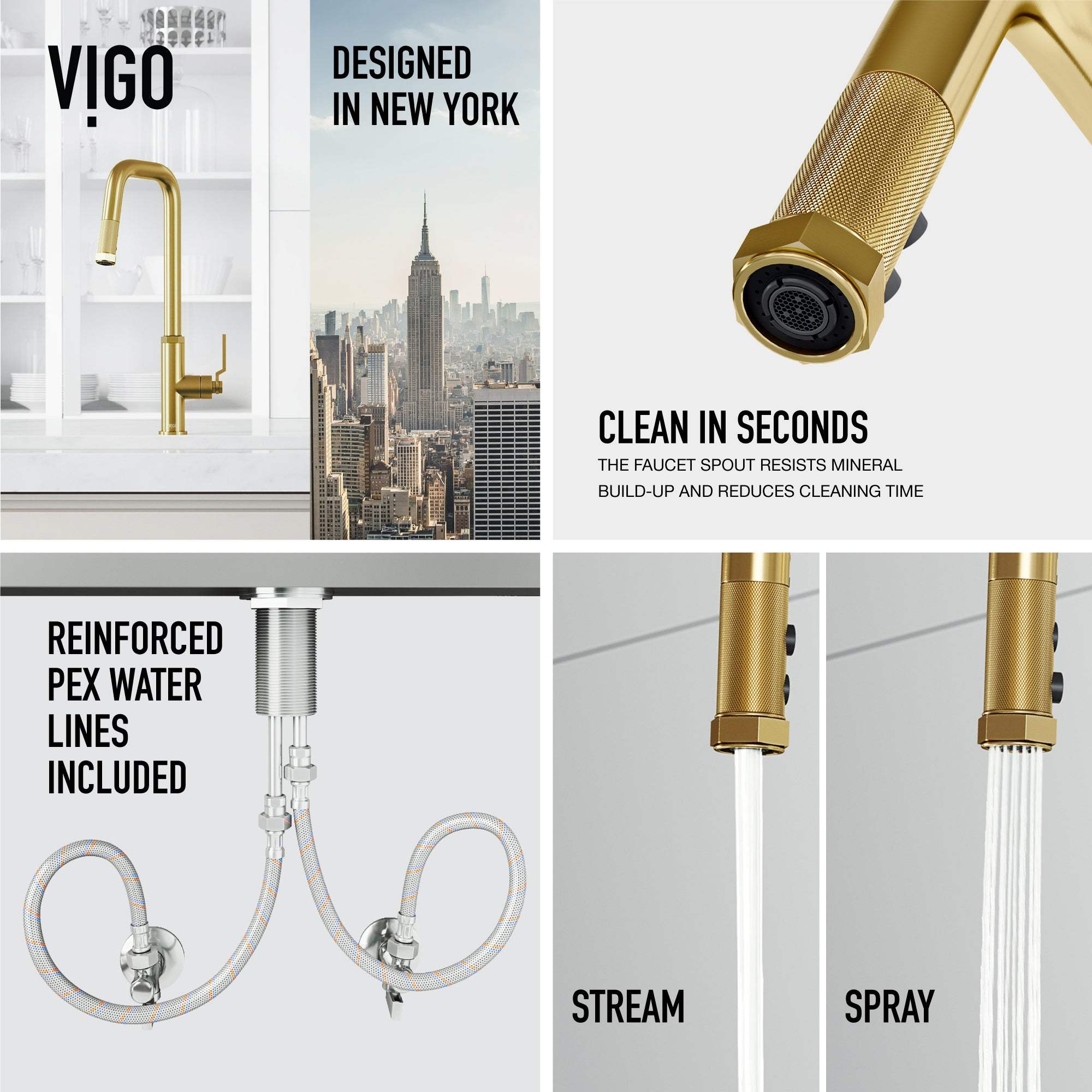 Hart – 18 in. H Modern Contemporary Pull-Down Kitchen Faucet with
