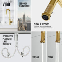 Hart Angular stainless steel pull-down kitchen faucet with high-arc spout and hexagonal handle accents