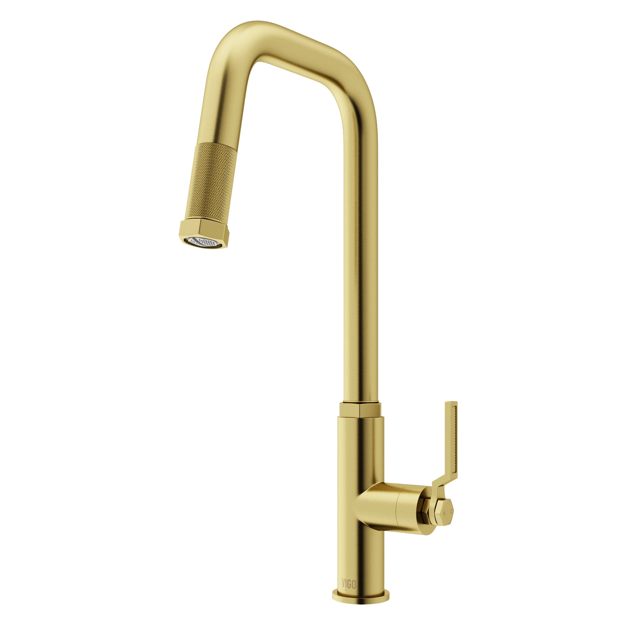 Deck mount single handle faucet with included supply lines and mounting hardware in matte brushed gold