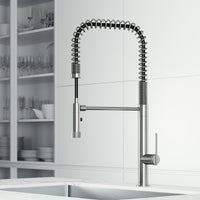 Deck mount faucet with pull-down sprayer and dual mode spray