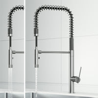Single handle kitchen faucet with ceramic disk valve and compression connections