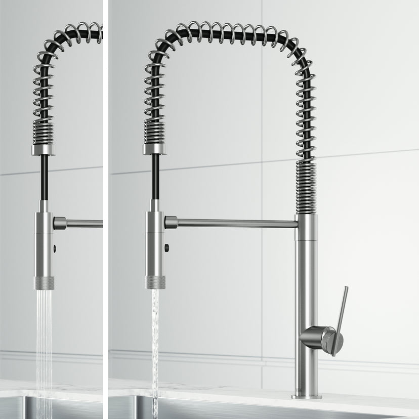 Single handle kitchen faucet with ceramic disk valve and compression connections