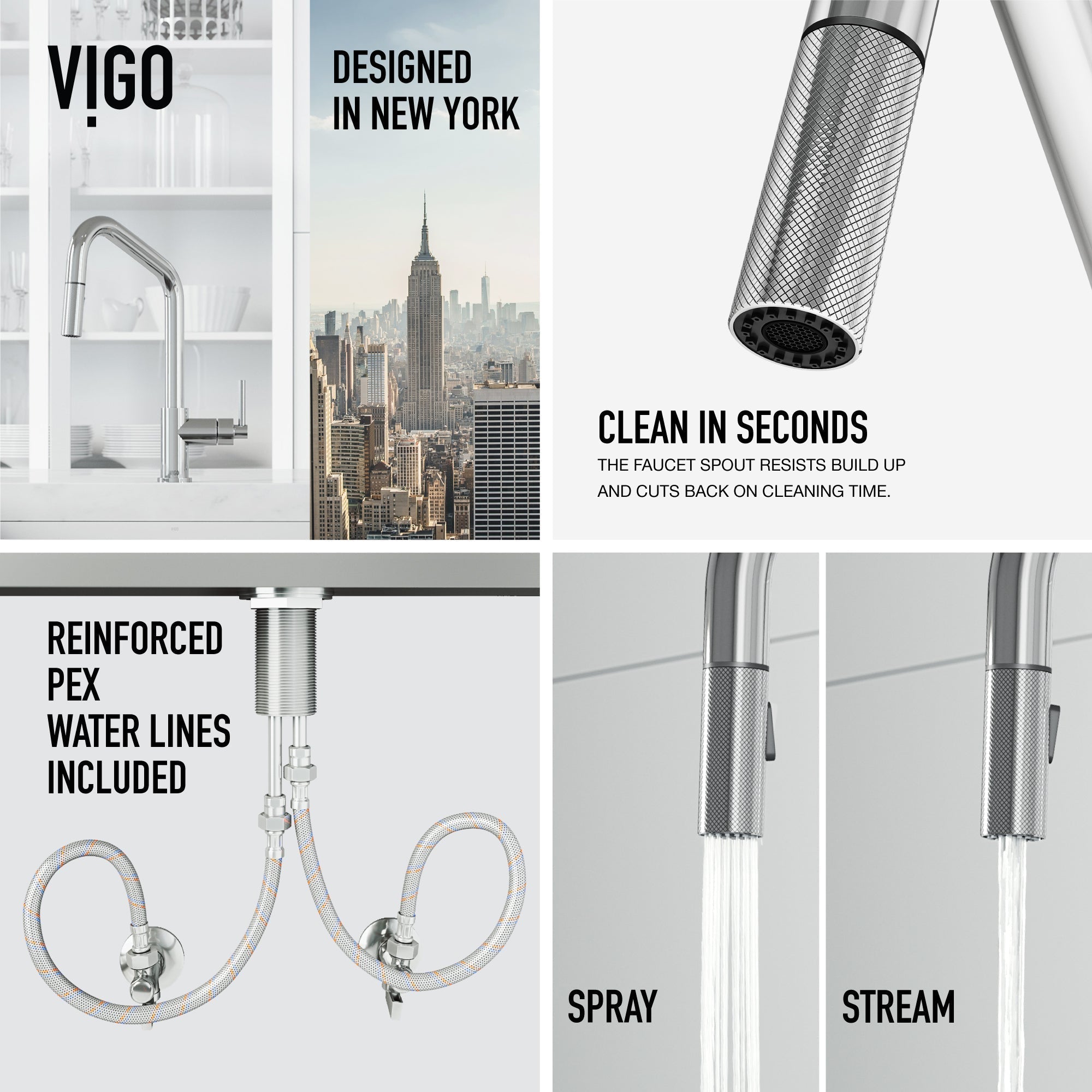 Chrome finish kitchen faucet with sprayer docking station and high-arc design