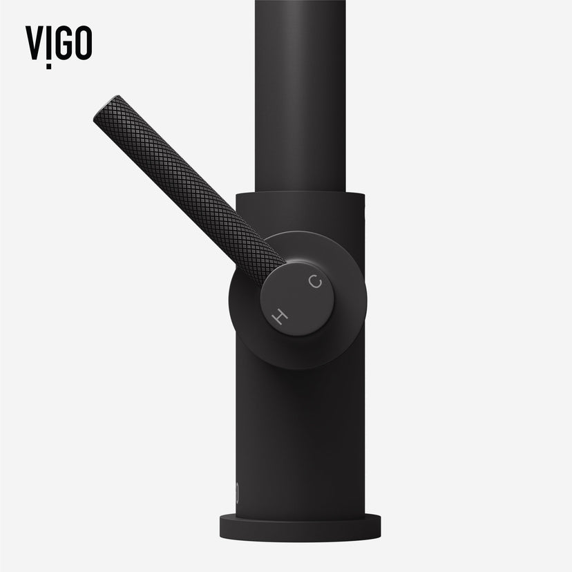 Modern deck-mounted faucet with ceramic disc cartridge and 360-degree swivel spout