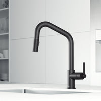 Deck mount kitchen faucet with dual-mode sprayer and compression connections