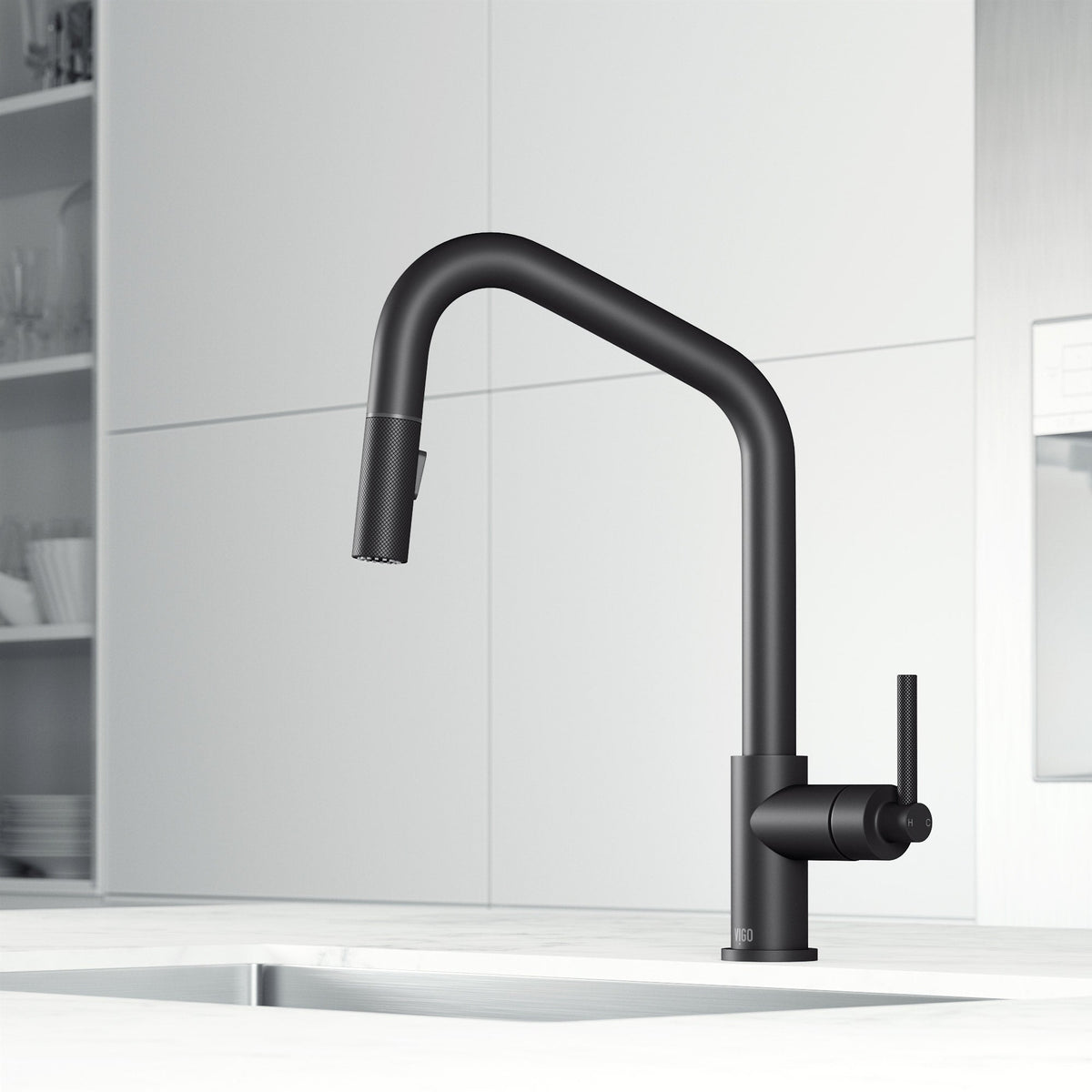 Deck mount kitchen faucet with dual-mode sprayer and compression connections
