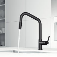 Single handle kitchen faucet with ceramic valve and pull-down spray head