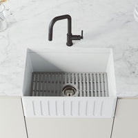 Water-efficient single handle faucet with spot-resistant matte black finish