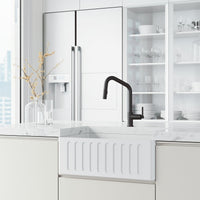 Kitchen faucet with ceramic disc cartridge and pull-down spray function