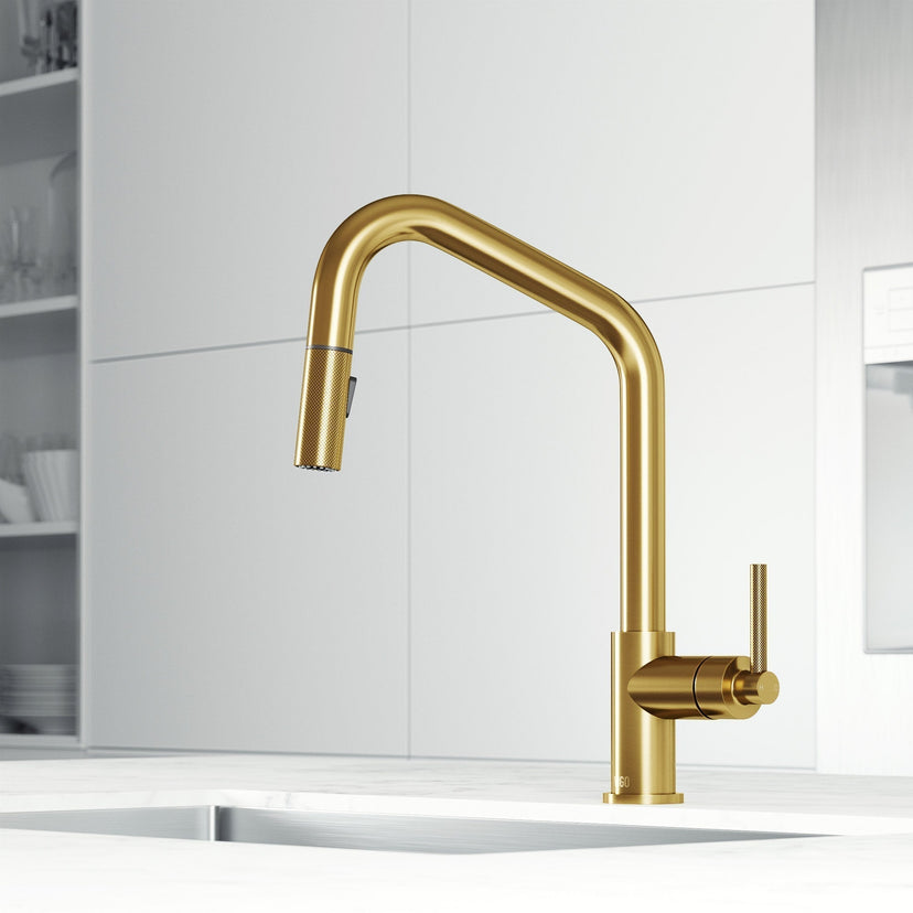 Deck mount kitchen faucet with dual-mode sprayer and compression connections