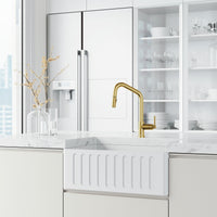 Kitchen faucet with ceramic disc cartridge and pull-down spray function