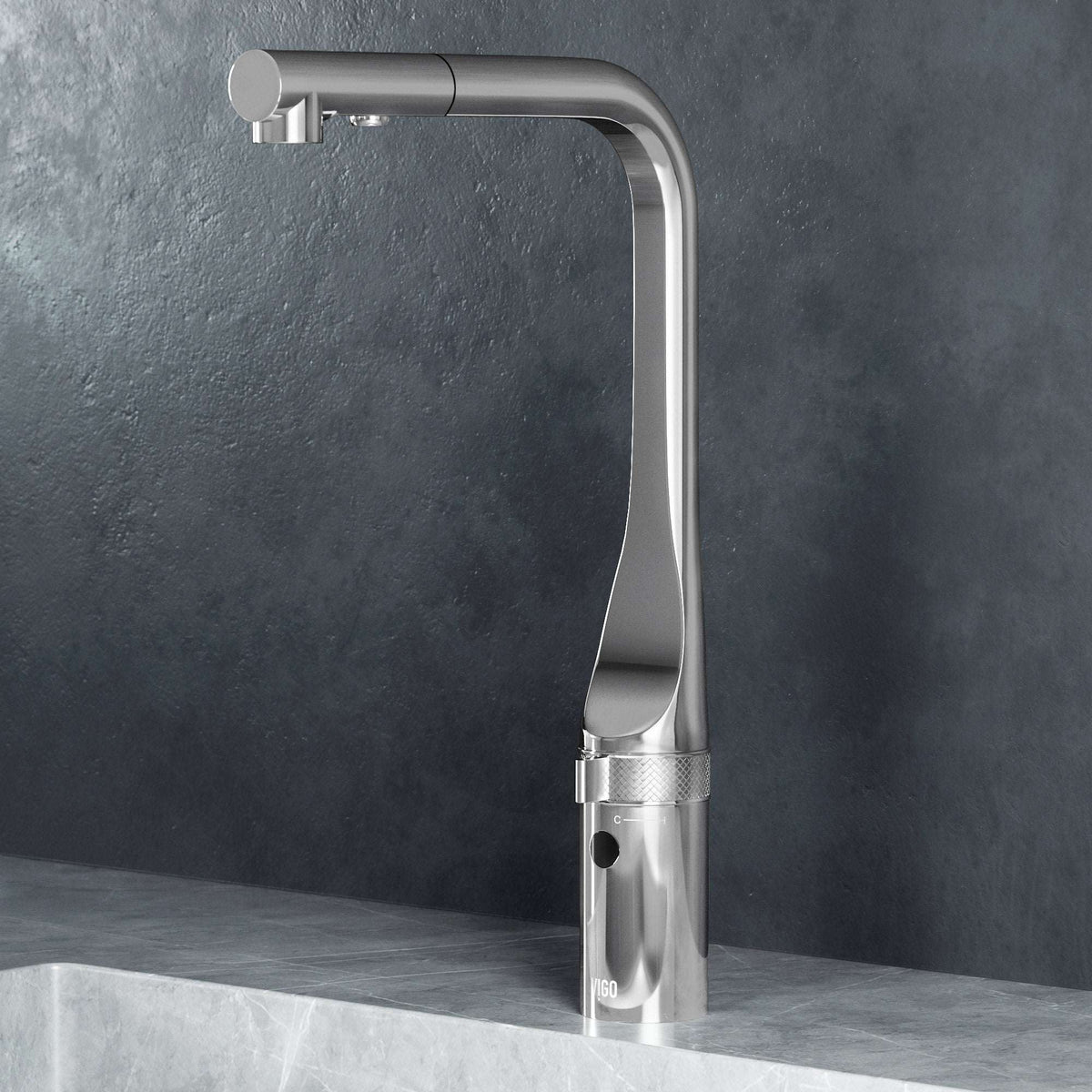VIGO Jewel Touchless Kitchen Faucet in chrome with motion sensor and pull-out hose