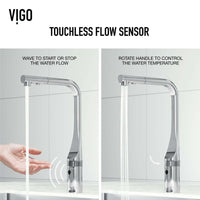 VIGO Jewel Touchless Kitchen Faucet in chrome with motion sensor and pull-out hose