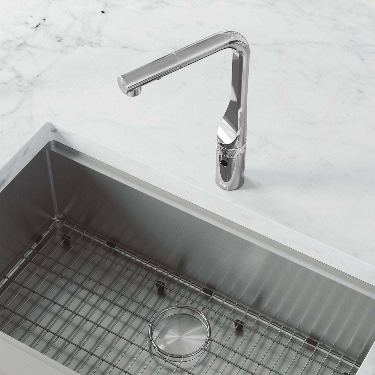 VIGO Jewel Touchless Kitchen Faucet in chrome with motion sensor and pull-out hose