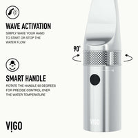 VIGO Jewel Touchless Kitchen Faucet in chrome with motion sensor and pull-out hose for modern kitchens