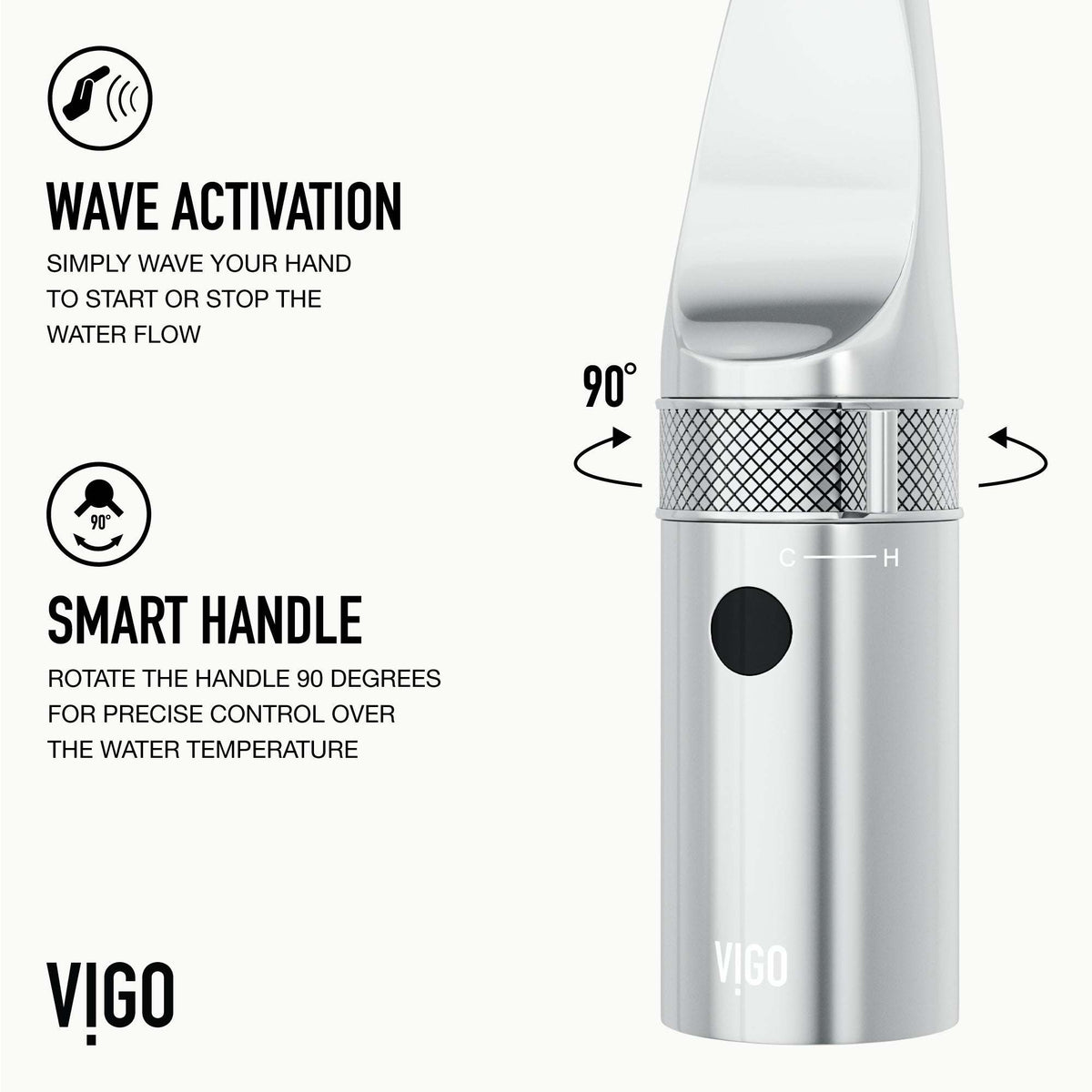 VIGO Jewel Touchless Kitchen Faucet in chrome with motion sensor and pull-out hose for modern kitchens