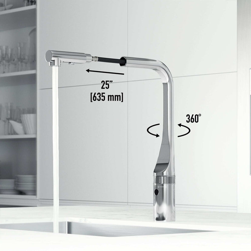 VIGO Jewel Touchless Kitchen Faucet in chrome with motion sensor and pull-out sprayer