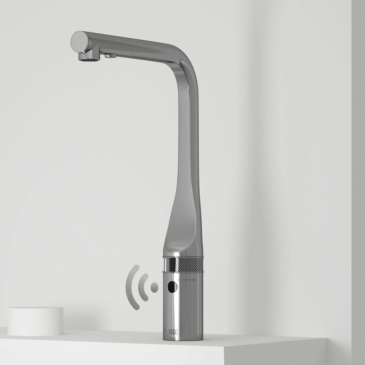 VIGO Jewel Touchless Kitchen Faucet in chrome with motion sensor and pull-out sprayer for modern kitchens