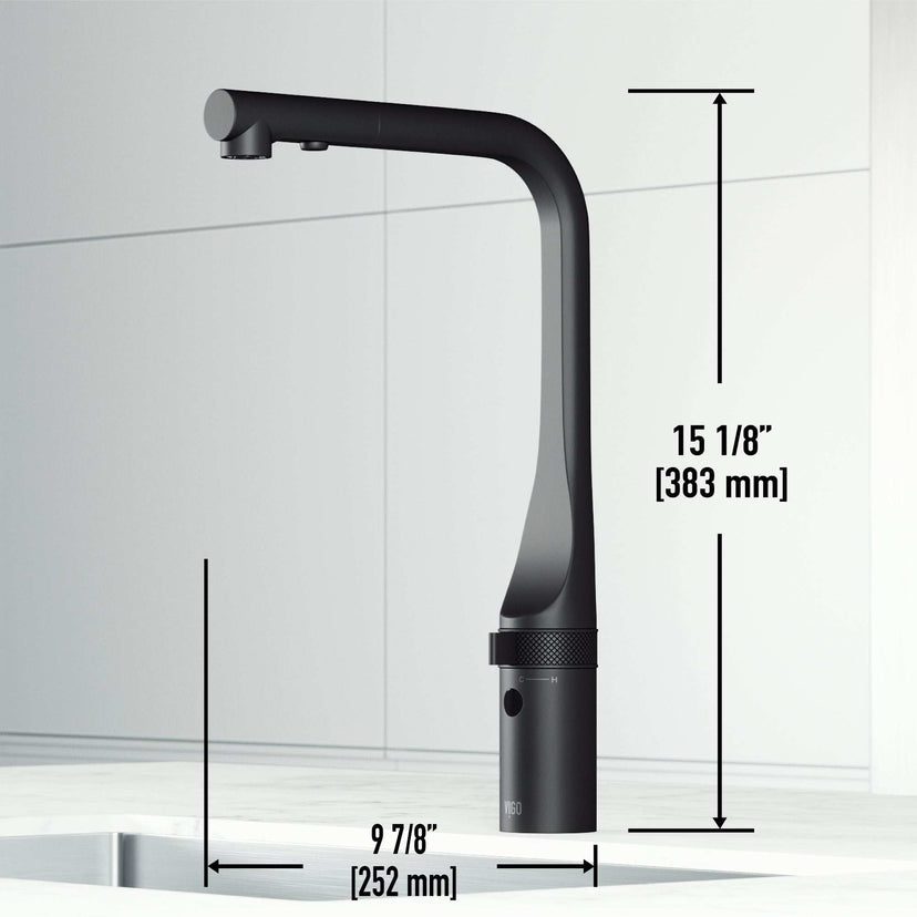 VIGO Jewel Touchless Kitchen Faucet in chrome with motion sensor and pull-out hose