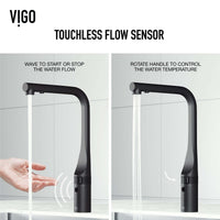 VIGO Jewel Touchless Kitchen Faucet in chrome with motion sensor and extendable pull-out hose