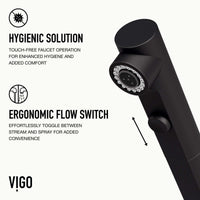 VIGO Jewel Touchless Kitchen Faucet in chrome with motion sensor and extendable pull-out hose