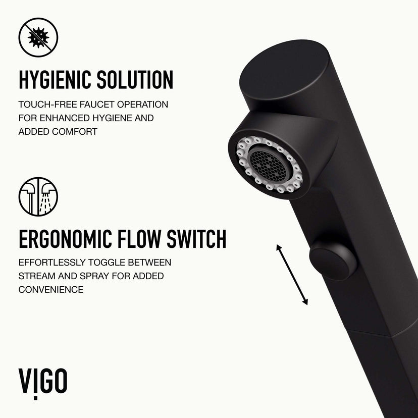 VIGO Jewel Touchless Kitchen Faucet in chrome with motion sensor and extendable pull-out hose