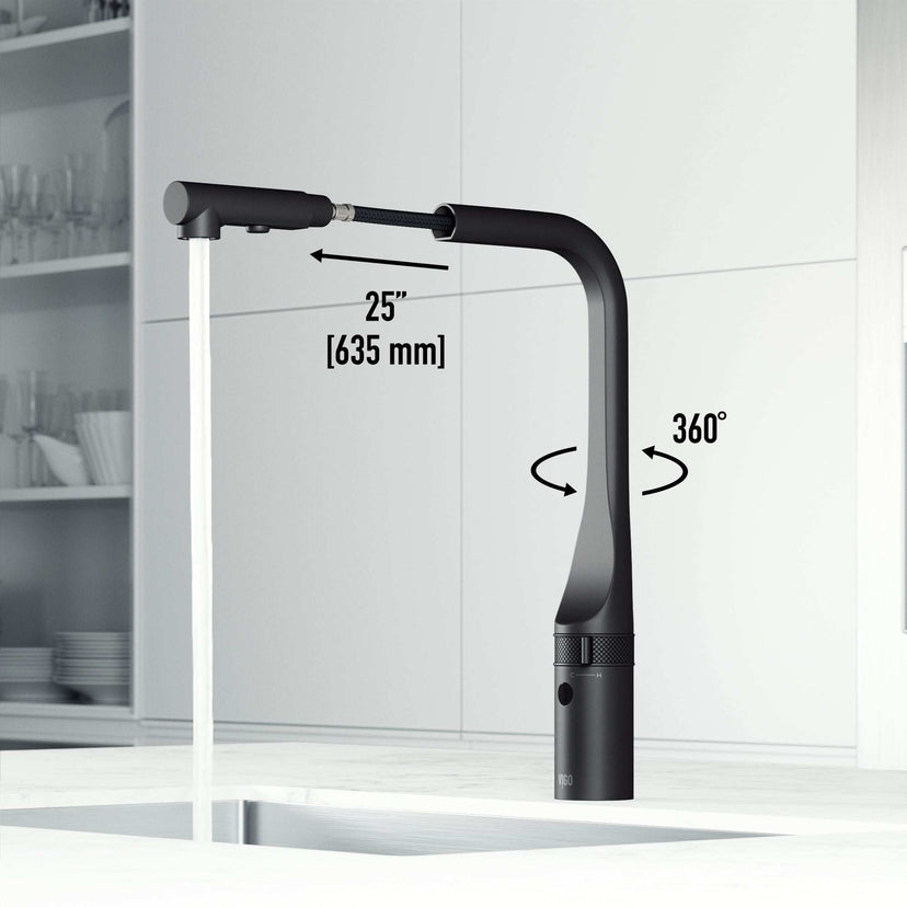 VIGO Jewel Touchless Kitchen Faucet in chrome with motion sensor and pull-out hose