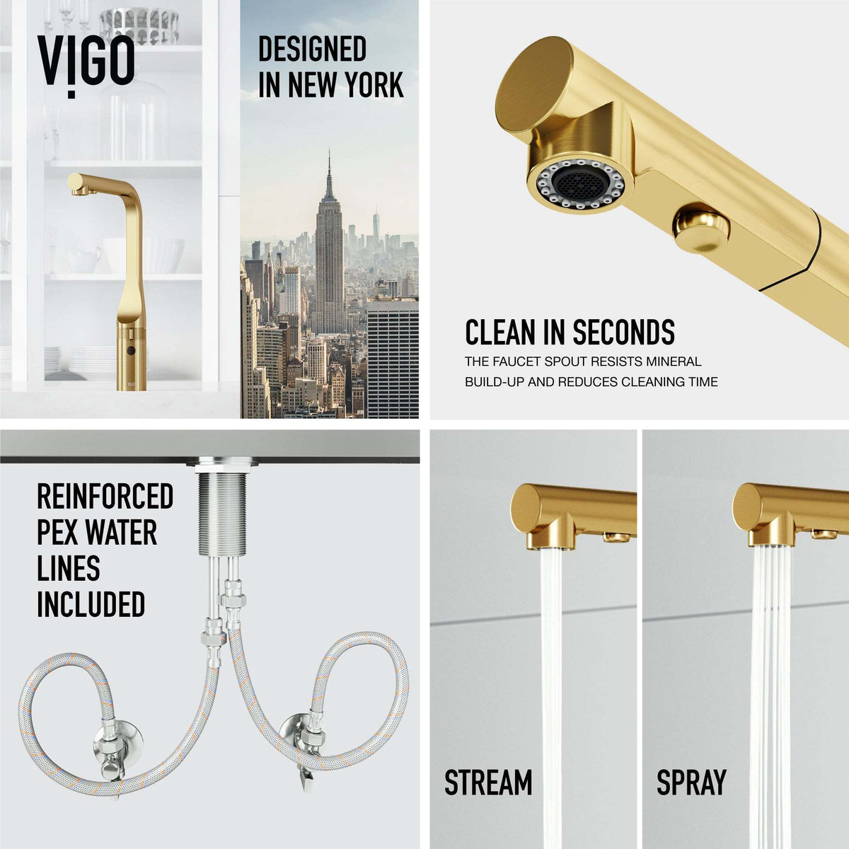 VIGO Jewel Touchless Kitchen Faucet in chrome with motion sensor and pull-out hose