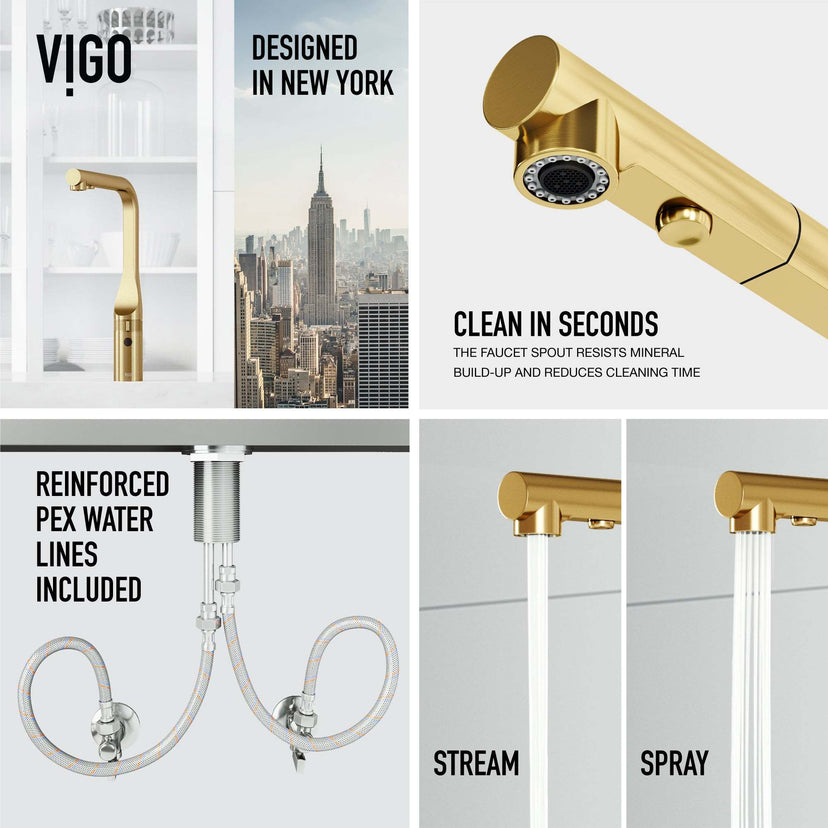 VIGO Jewel Touchless Kitchen Faucet in chrome with motion sensor and pull-out hose