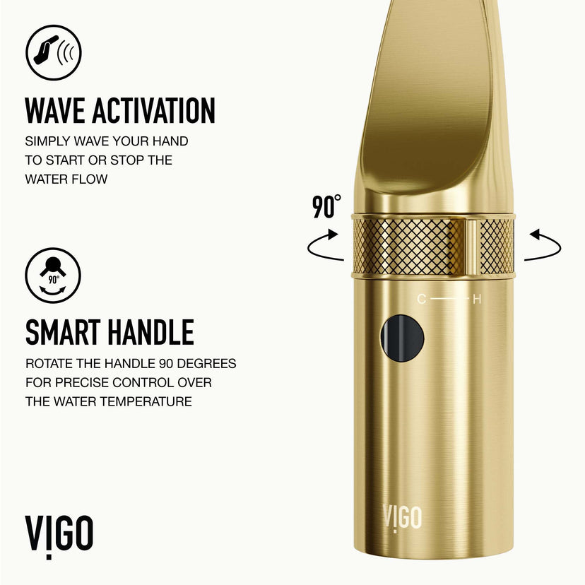 VIGO Jewel Touchless Kitchen Faucet in chrome with motion sensor and extendable pull-out hose