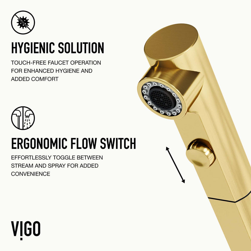 VIGO Jewel Touchless Kitchen Faucet in chrome with motion sensor and pull-out hose
