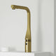 Matte brushed gold pull-out kitchen faucet with high-arc spout and 360-degree swivel