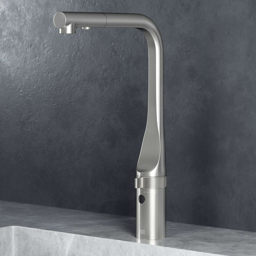 VIGO Jewel Touchless Kitchen Faucet in chrome with motion sensor and pull-out hose