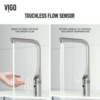 VIGO Jewel Touchless Kitchen Faucet in chrome with motion sensor and pull-out hose