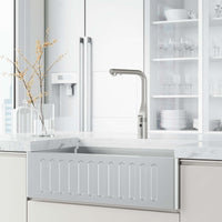 VIGO Jewel Touchless Kitchen Faucet in chrome with motion sensor and pull-out sprayer in modern kitchen setting
